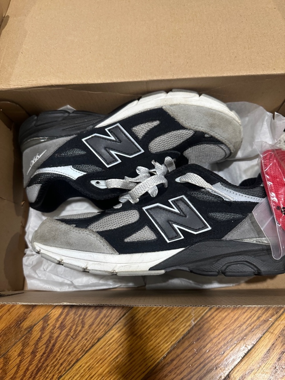 New Balance Kids Black, Gray & White Athletic Sneakers